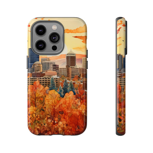 An Urban Autumn Overlook - Impact Resistant Phone Case iPhone 14 Pro Glossy